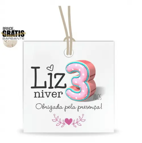 Tag infantil quadrada niver
