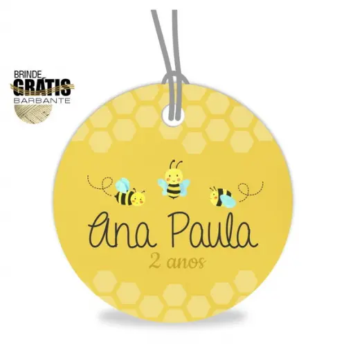Tag infantil redonda abelhinhas