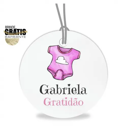 Tag infantil redonda body menina