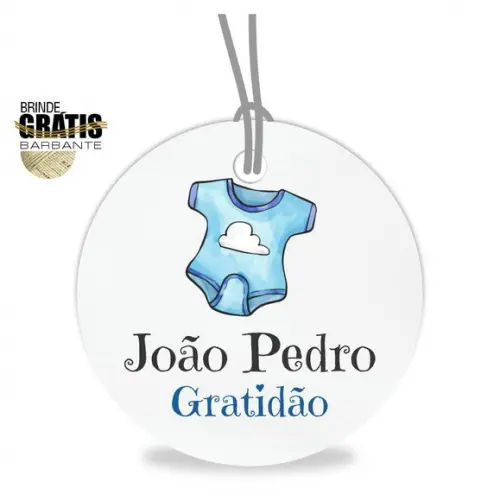 Tag infantil redonda body menino