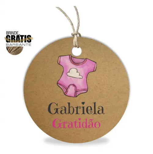 Tag infantil redonda body menina