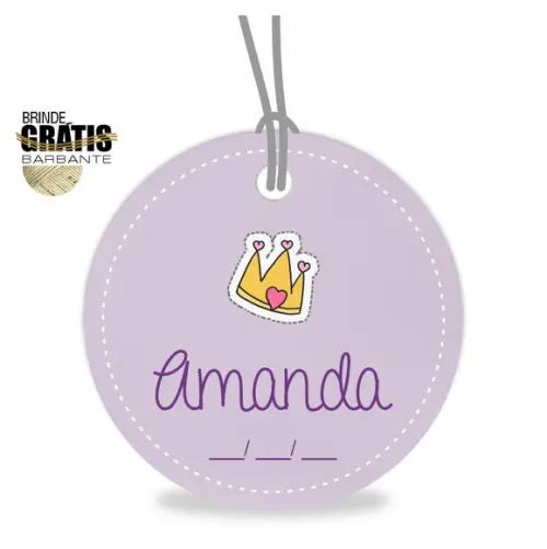 Tag infantil redonda coroa princesa