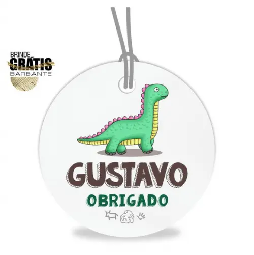 Tag infantil redonda dinossauro