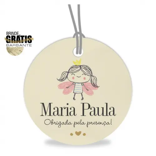 Tag infantil redonda fadinha