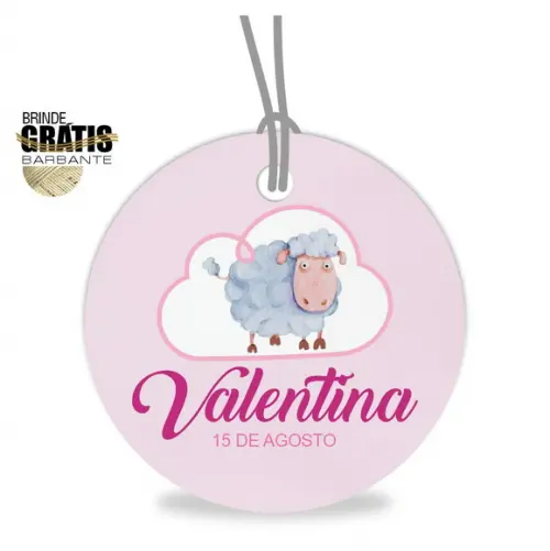 Tag infantil redonda ovelhinha