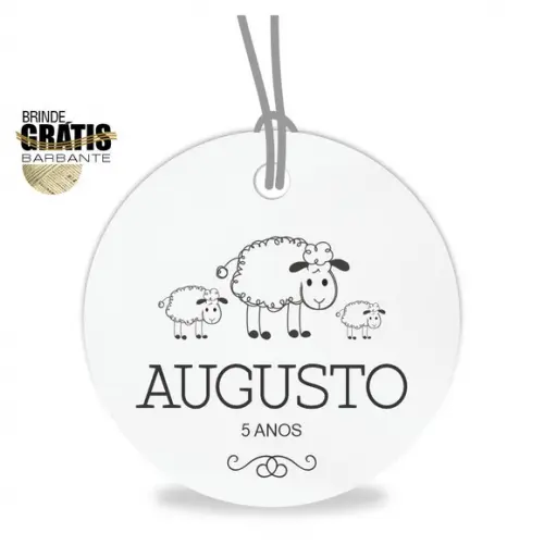 Tag infantil redonda ovelhinha