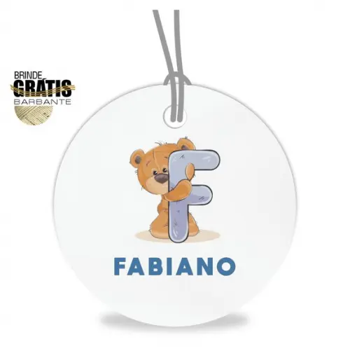 Tag infantil redonda ursinho