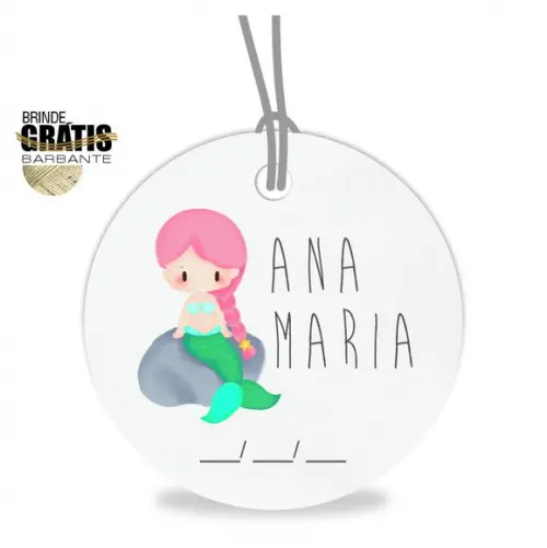 Tag infantil redonda sereia