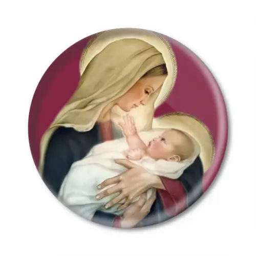 Boton Virgem Maria e Jesus