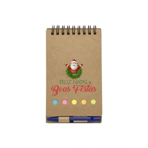 CADERNETA BLOCO DE ANOTAÇÕES C/ CANETA - NATAL / ANO NOVO
