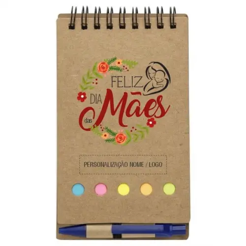 Caderneta Dia das Mães. Bloco de Anotações + Caneta. Mod.10