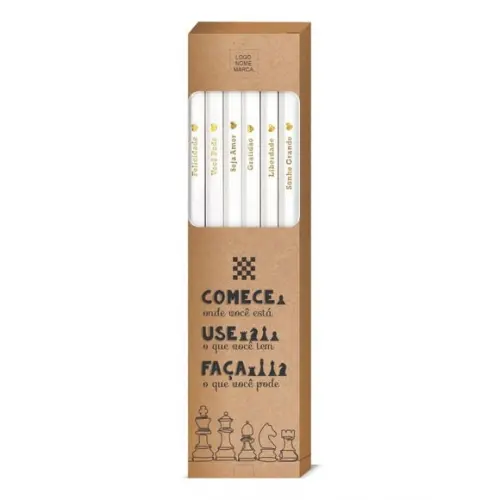 Caixa c/ 6 Lápis + Marca Página, Person. Kit Inspire! M002