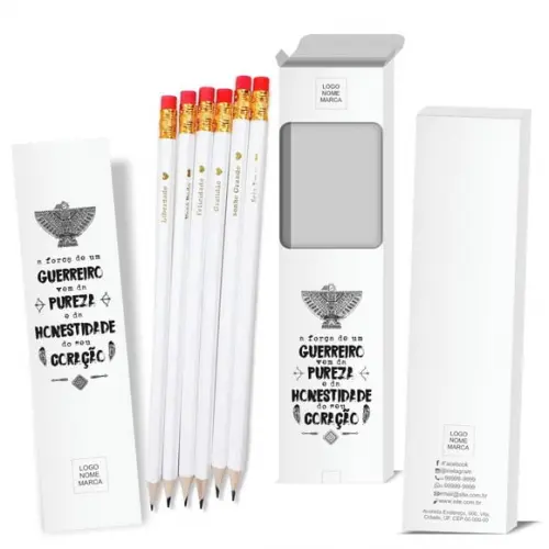 Caixa c/ 6 Lápis + Marca Página, Person. Kit Inspire! M004