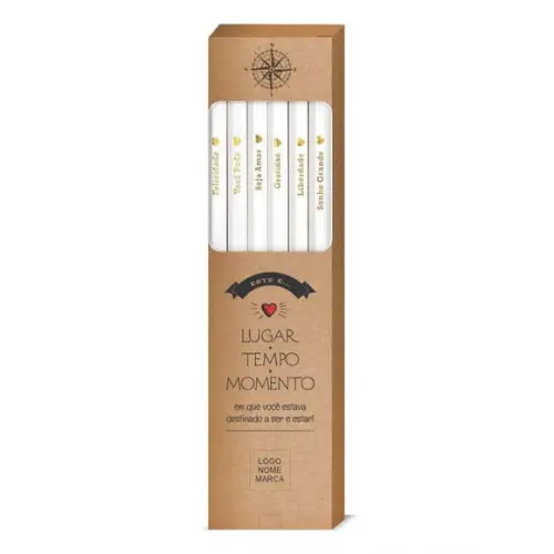 Caixa c/ 6 Lápis + Marca Página, Person. Kit Inspire! M046