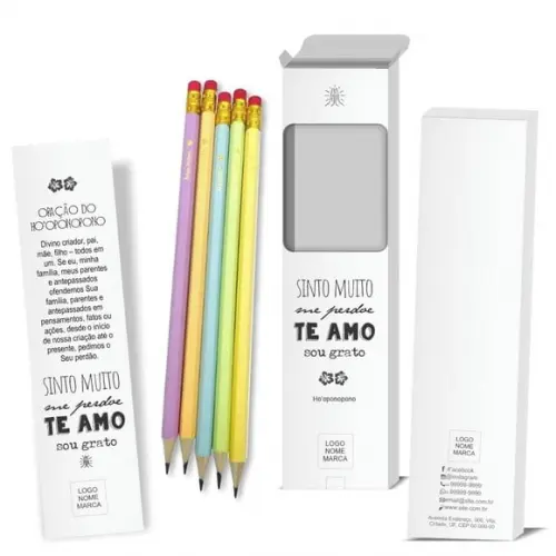 Caixa c/ 6 Lápis + Marca Página, Person. Kit Inspire! M054