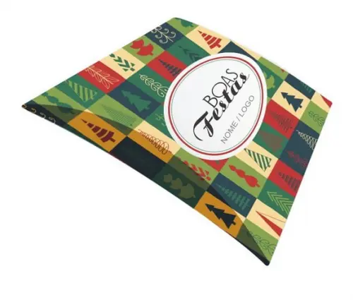 Caixa Travesseiro / Almofada Personaliz. Boas Festas. Mod106
