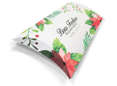 Caixa Travesseiro / Almofada Personaliz. Boas Festas. Mod108