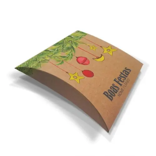 Caixa Travesseiro / Almofada Personaliz. Boas Festas. Mod109