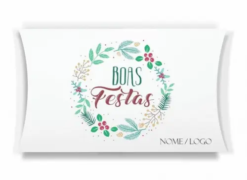 Caixa Travesseiro / Almofada Personaliz. Boas Festas. Mod112