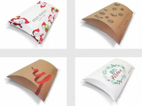 Caixa Travesseiro / Almofada Personaliz. Boas Festas. Mod95