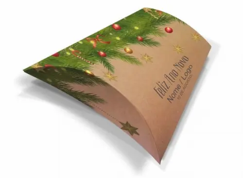 Caixa Travesseiro / Almofada Personaliz. Boas Festas. Mod99