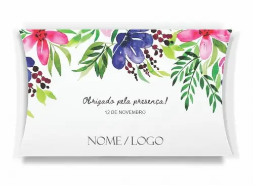Caixa Travesseiro / Almofada Personalizada. Floral. Mod3