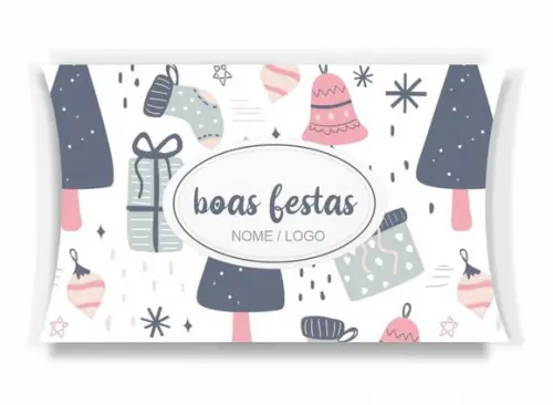 Caixa Travesseiro / Almofada Personalizada. Natal. Mod104