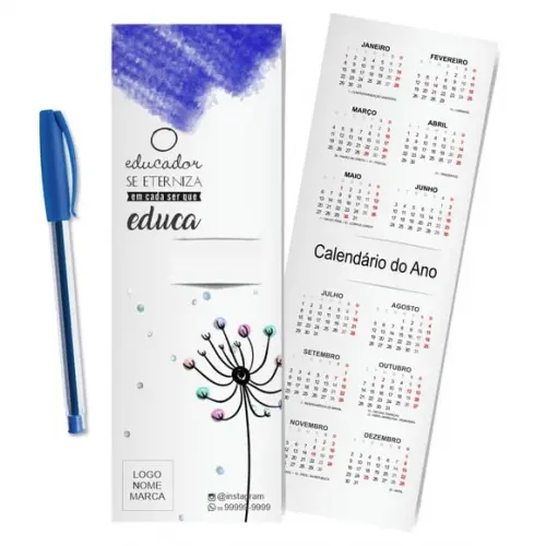 Card com Lápis e Borracha ou Caneta, Personalizado. M005.