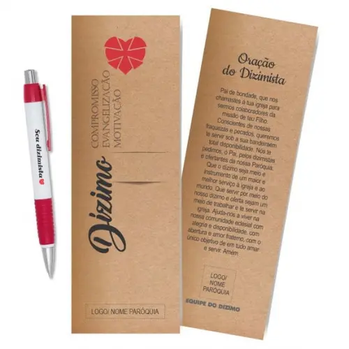 Card com Lápis e Borracha ou Caneta, Personalizado. M009.