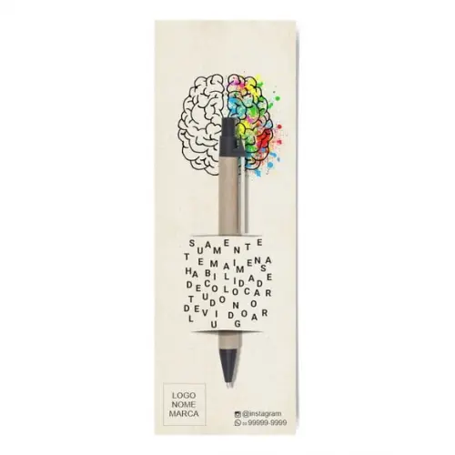 Card com Lápis e Borracha ou Caneta, Personalizado. M010.