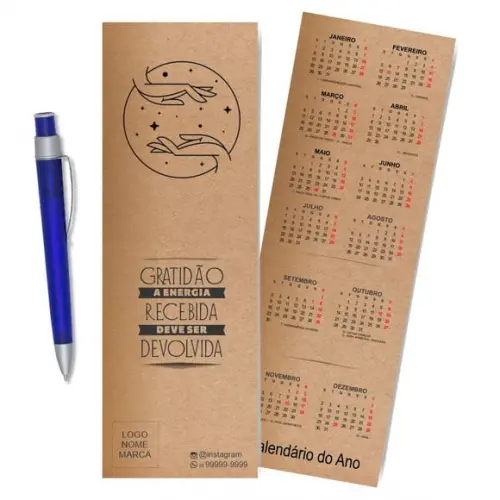 Card com Lápis e Borracha ou Caneta, Personalizado. M019.