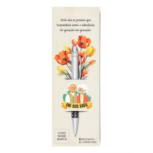 Card com Lápis e Borracha ou Caneta, Personalizado. M023