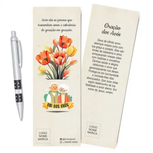 Card com Lápis e Borracha ou Caneta, Personalizado. M023