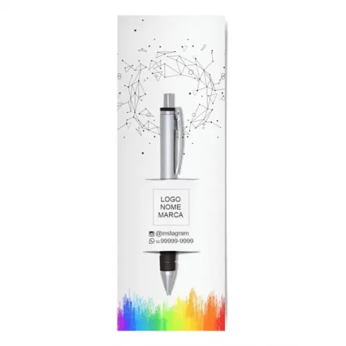 Card com Lápis e Borracha ou Caneta, Personalizado. M028