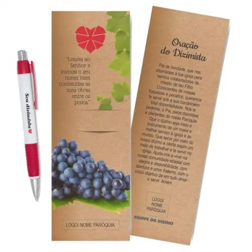 Card com Lápis e Borracha ou Caneta, Personalizado. M033