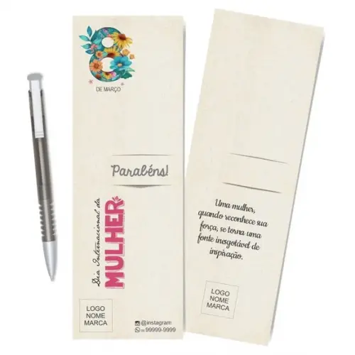 Card com Lápis e Borracha ou Caneta, Personalizado. M032