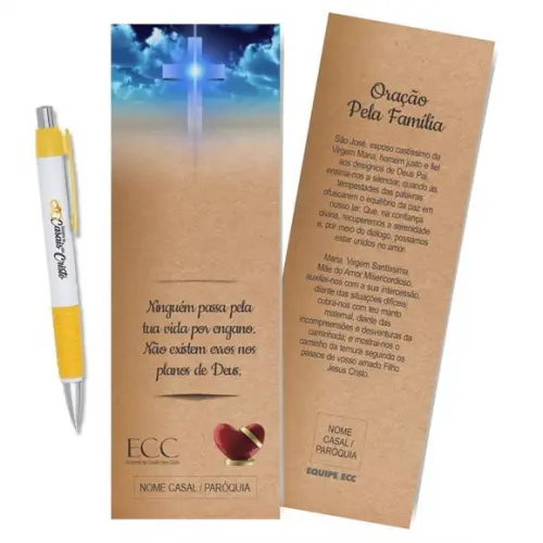 Card com Lápis e Borracha ou Caneta, Personalizado. M036.