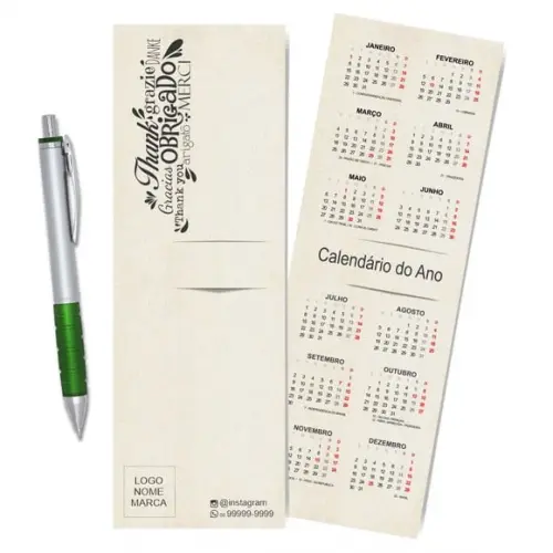 Card com Lápis e Borracha ou Caneta, Personalizado. M035.