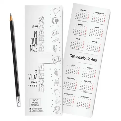 Card com Lápis e Borracha ou Caneta, Personalizado. M039.