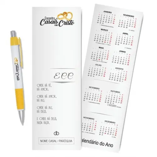 Card com Lápis e Borracha ou Caneta, Personalizado. M043
