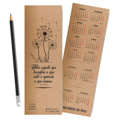 Card com Lápis e Borracha ou Caneta, Personalizado. M044.