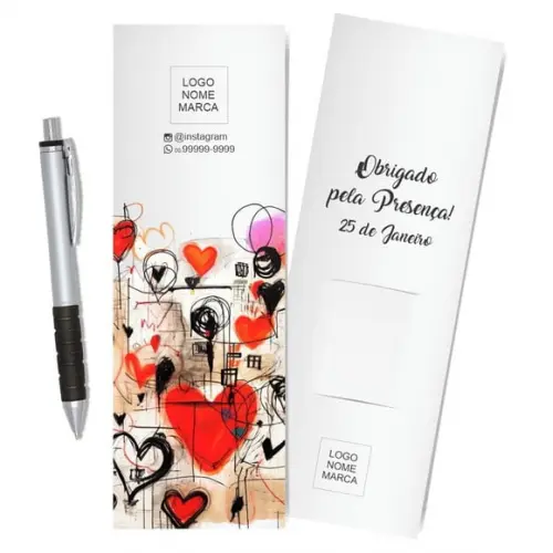 Card com Lápis e Borracha ou Caneta, Personalizado. M045.
