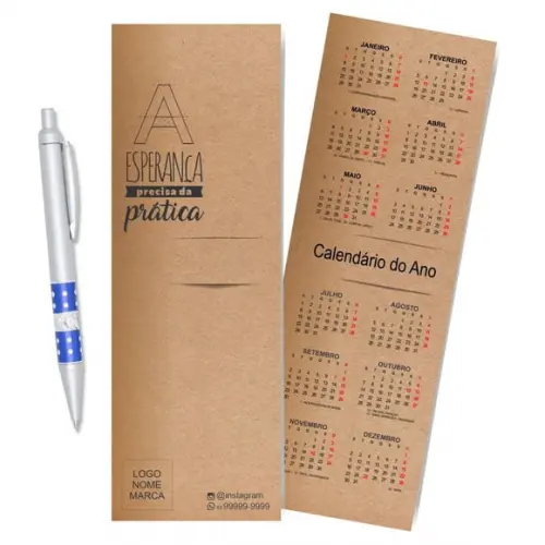 Card com Lápis e Borracha ou Caneta, Personalizado. M049.