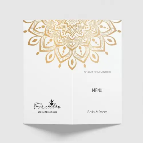 Cardápio / Menu Personalizado Casamento e Festas