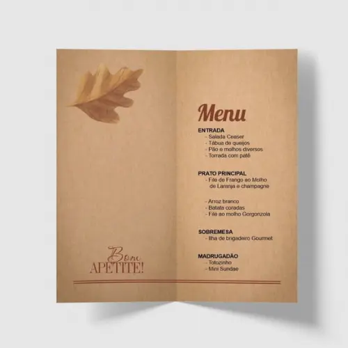 Cardápio / Menu Personalizado Casamento e Festas