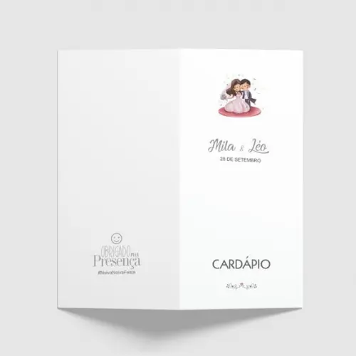 Cardápio / Menu Personalizado Casamento e Festas