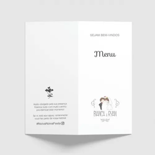Cardápio / Menu Personalizado Casamento e Festas
