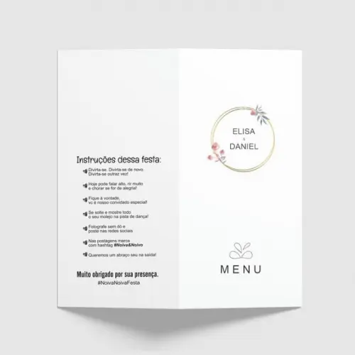 Cardápio / Menu Personalizado Casamento e Festas