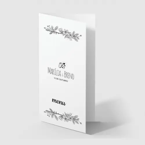 Cardápio / Menu Personalizado Casamento e Festas