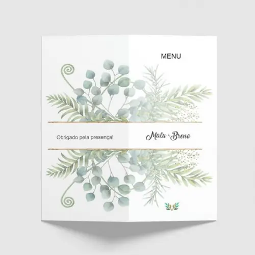Cardápio / Menu Personalizado Casamento e Festas